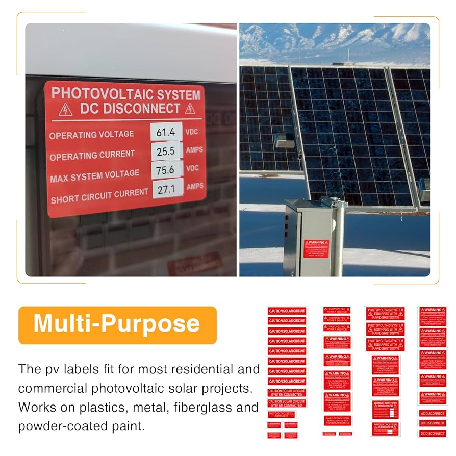 Amazon.com: Shuisen 40 Pcs PV Labels Fit for Solar Panel